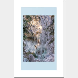 Scheidegg Second and Third Waterfalls in Winter Posters and Art